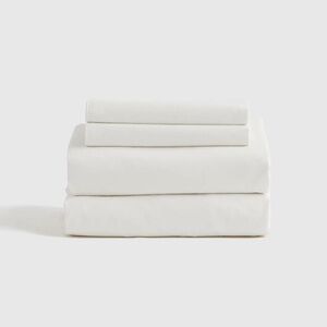 QUINCE Organic Brushed Cotton Sheet Set King White 6371
